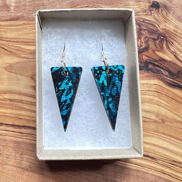 Wooden Traingle Earrings