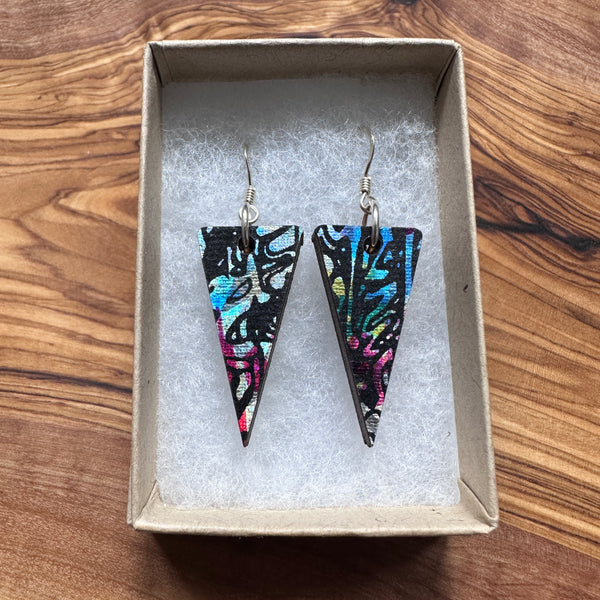 Wooden Traingle Earrings