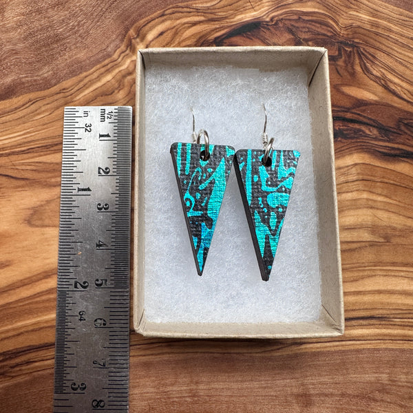 Wooden Traingle Earrings
